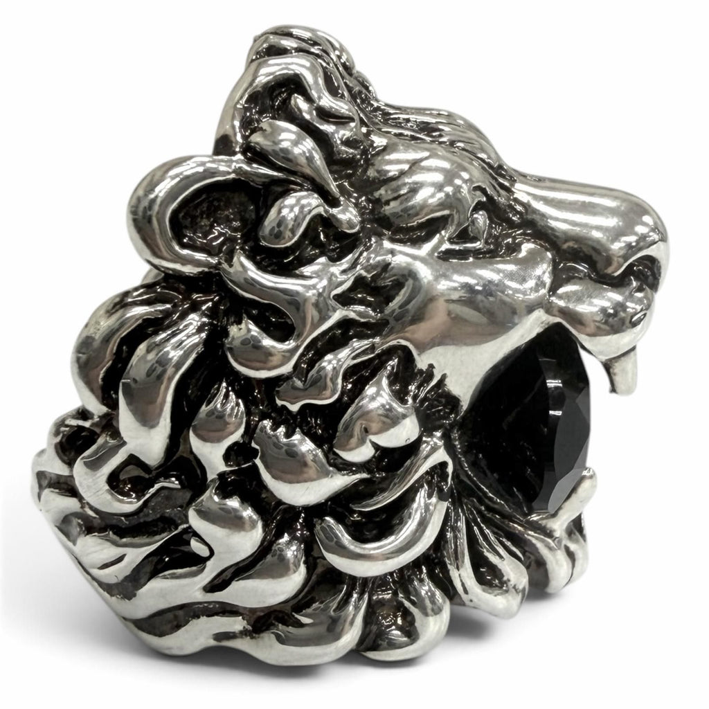 Gucci Lionhead Ring Color Stone Silver Black — view 5