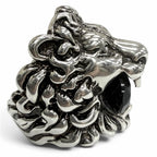 Gucci Lionhead Ring Color Stone Silver Black — view 5