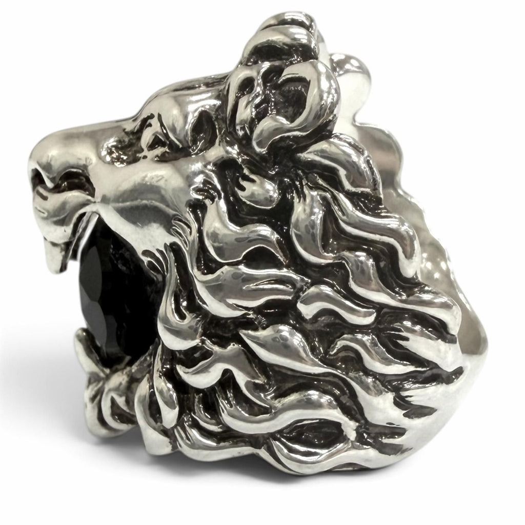 Gucci Lionhead Ring Color Stone Silver Black — view 4