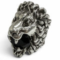 Gucci Lionhead Ring Color Stone Silver Black