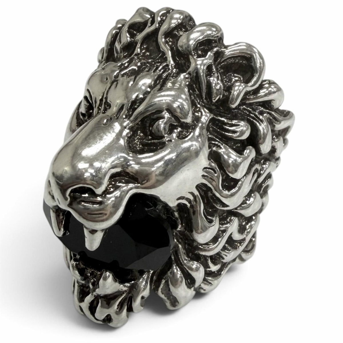 Gucci Lionhead Ring Color Stone Silver Black