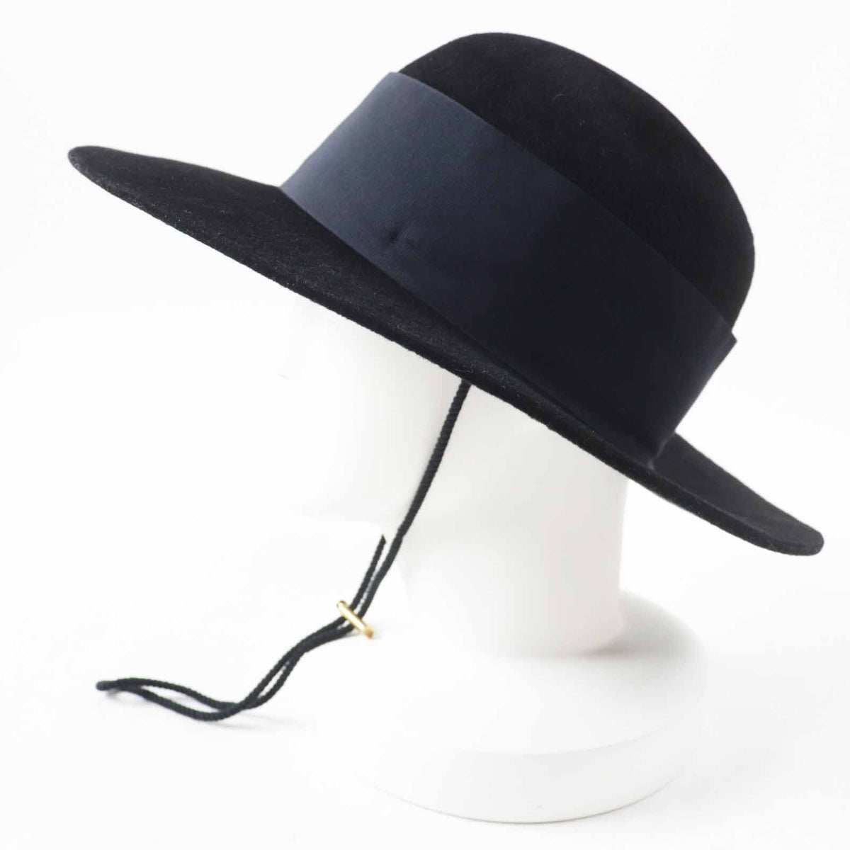 Gucci Rabbit Felt Wide Brim Hat Black Dark Navy XL 60 — view 4