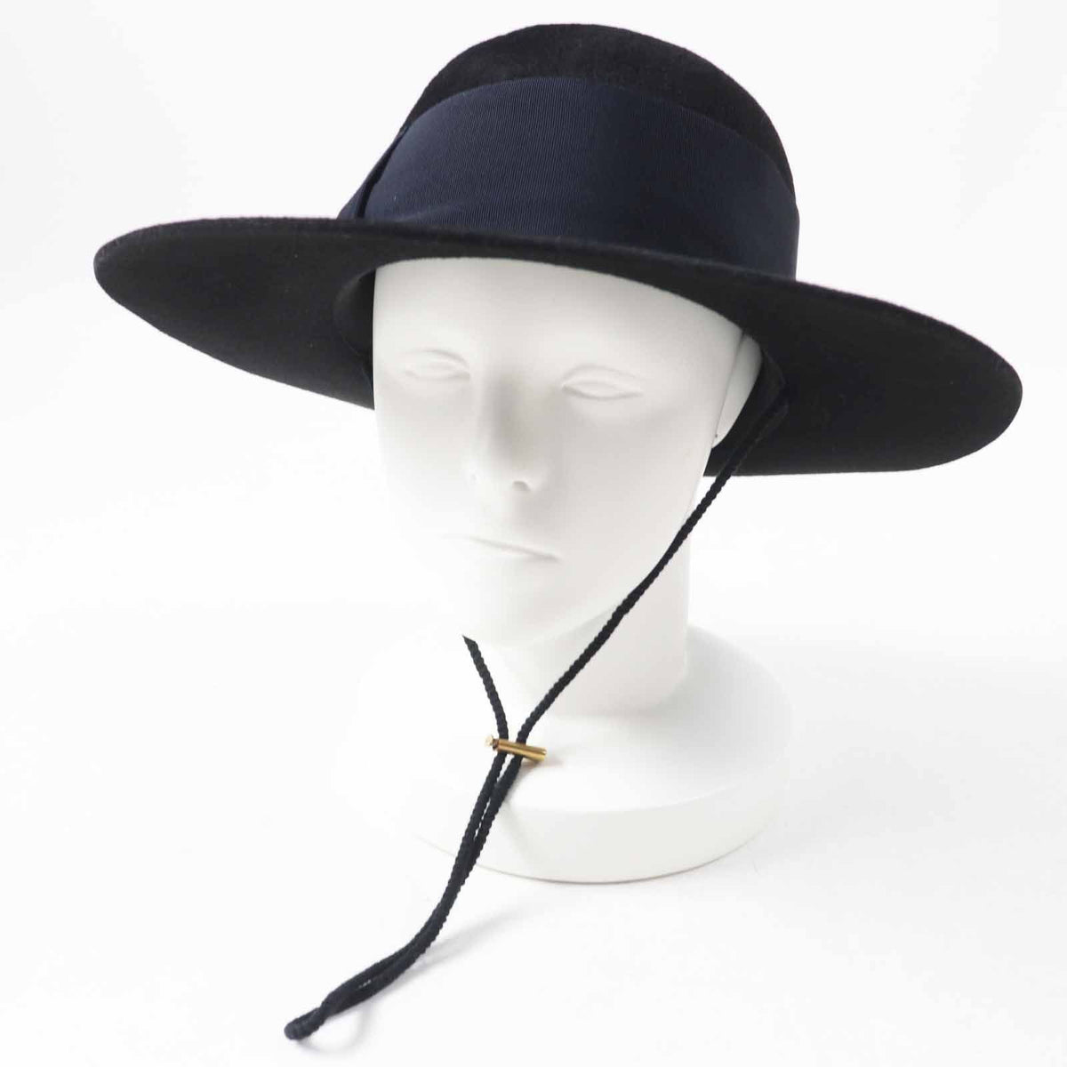 Gucci Rabbit Felt Wide Brim Hat Black Dark Navy XL 60 — view 5