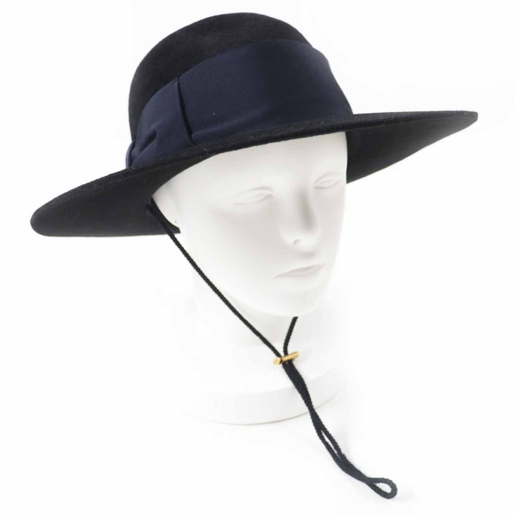 Gucci Rabbit Felt Wide Brim Hat Black Dark Navy XL 60