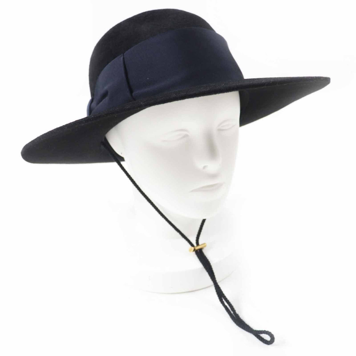 Gucci Rabbit Felt Wide Brim Hat Black Dark Navy XL 60