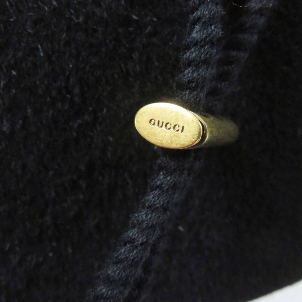 Gucci Rabbit Felt Wide Brim Hat Black Dark Navy XL 60 — view 8