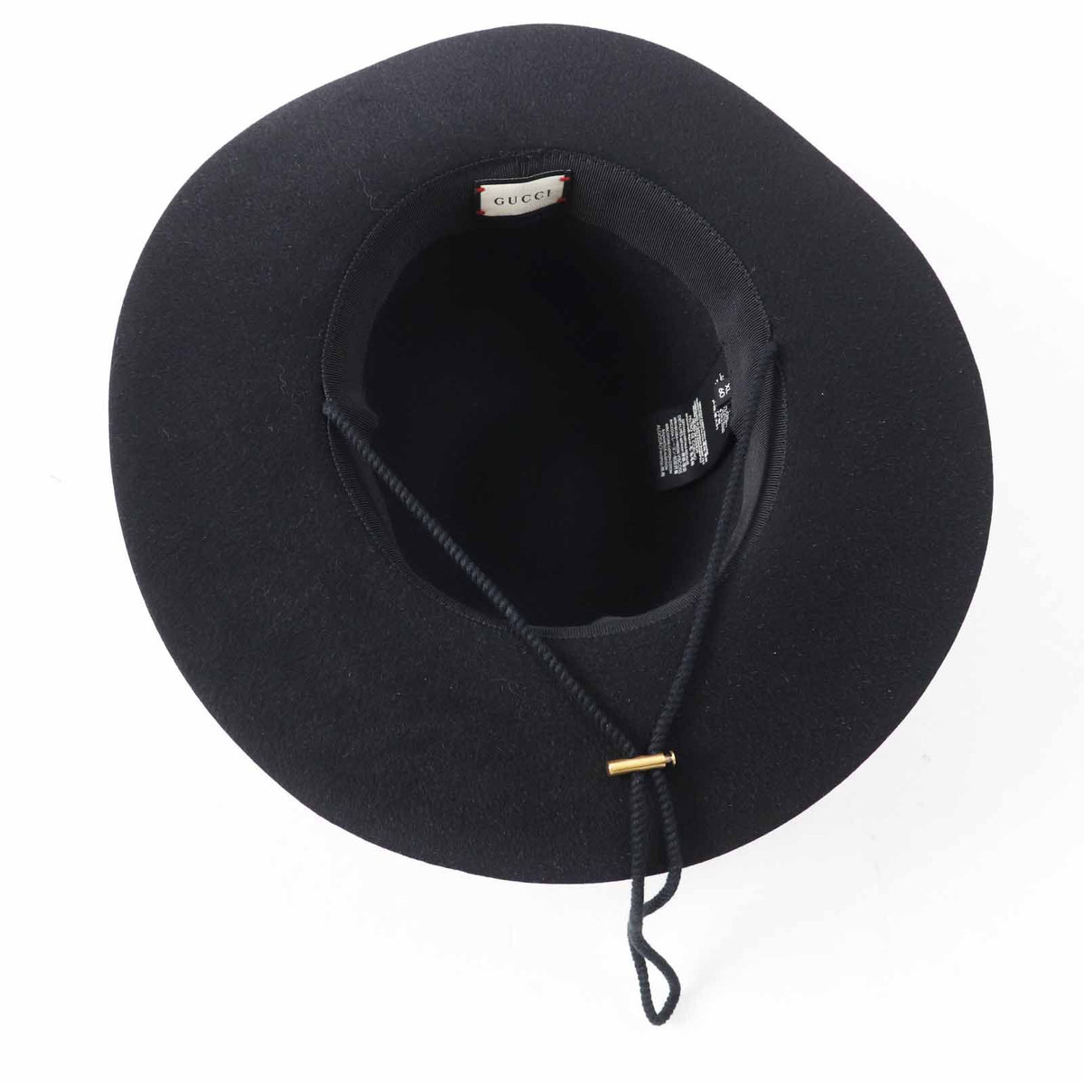 Gucci Rabbit Felt Wide Brim Hat Black Dark Navy XL 60 — view 7
