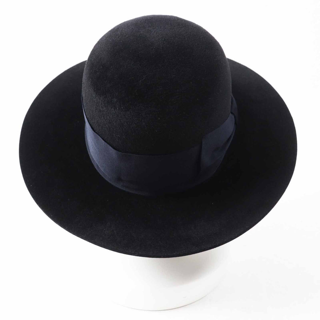 Gucci Rabbit Felt Wide Brim Hat Black Dark Navy XL 60 — view 3