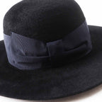 Gucci Rabbit Felt Wide Brim Hat Black Dark Navy XL 60 — view 6