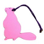 Hermes Petit H Beaver Epsom Togo Bag Charm Pink Orange Large