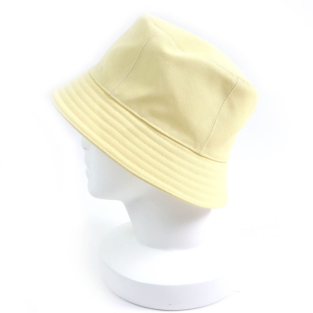Hermes Calvi Cotton 100% Sellier Bucket Hat Yellow 57 — view 3