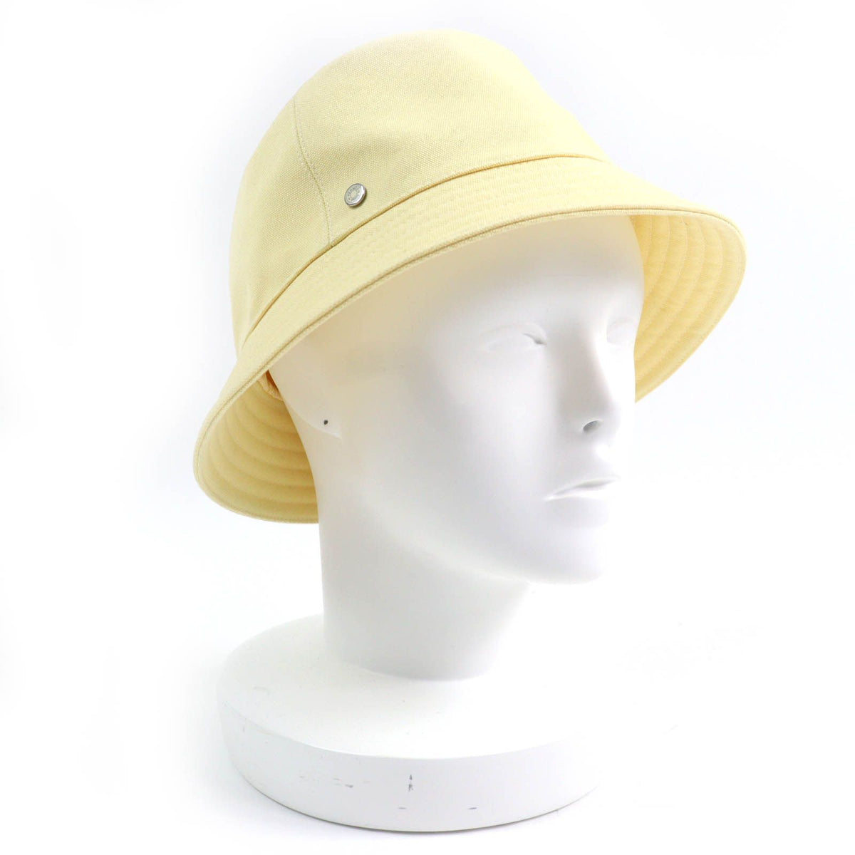 Hermes Calvi Cotton 100% Sellier Bucket Hat Yellow 57