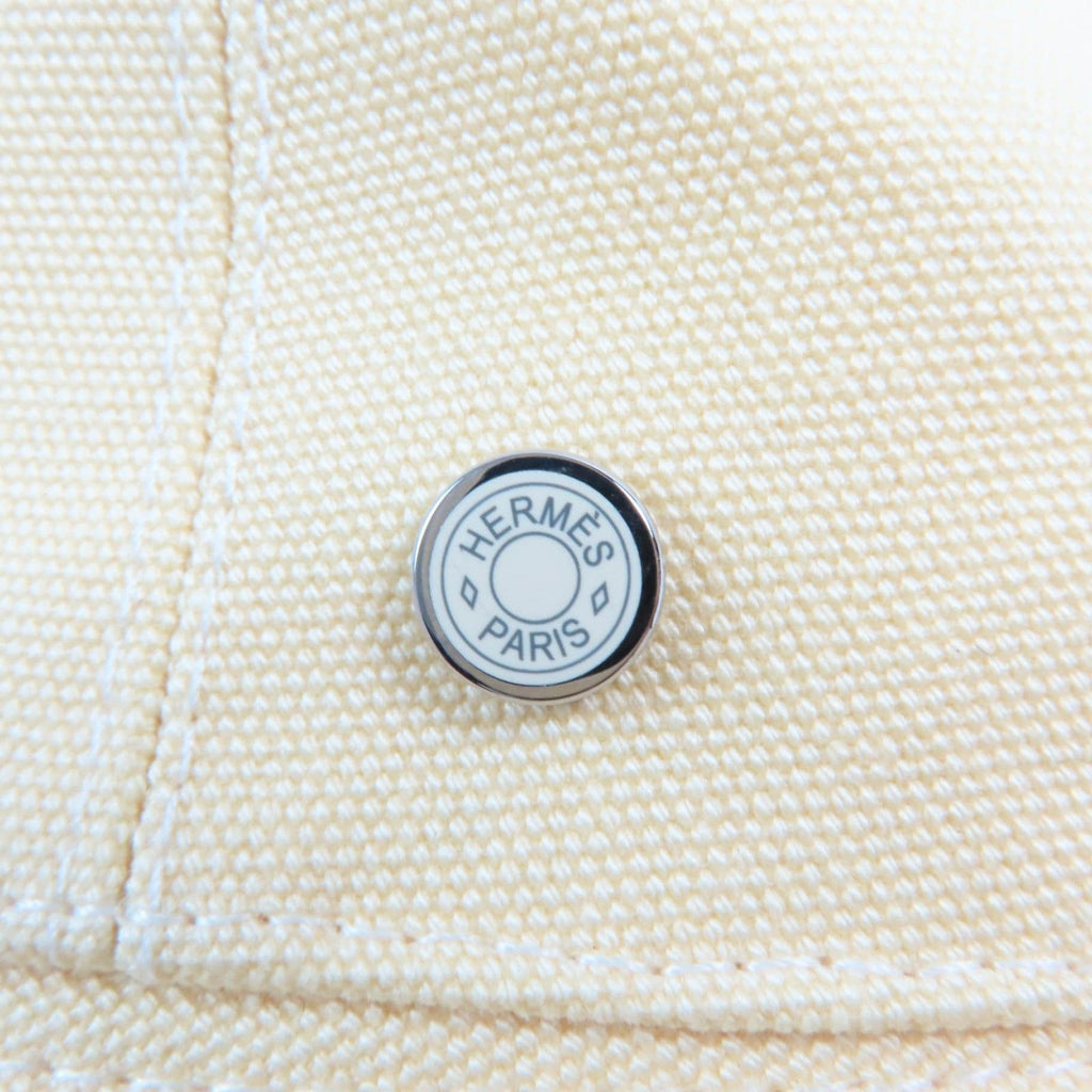 Hermes Calvi Cotton 100% Sellier Bucket Hat Yellow 57 — view 8