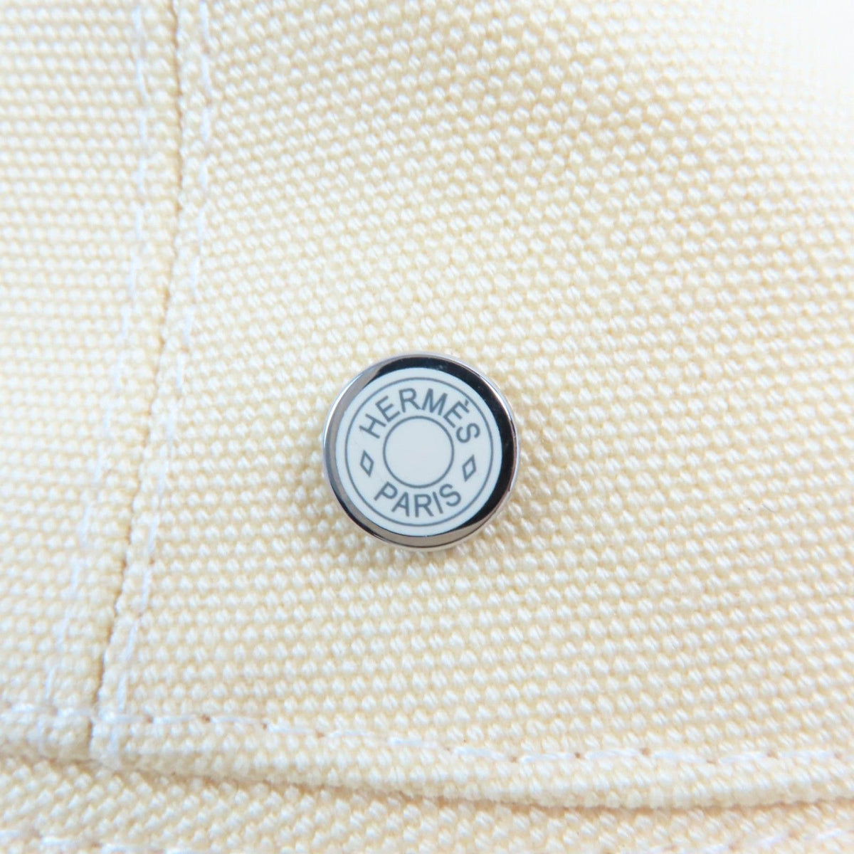 Hermes Calvi Cotton 100% Sellier Bucket Hat Yellow 57 — view 8