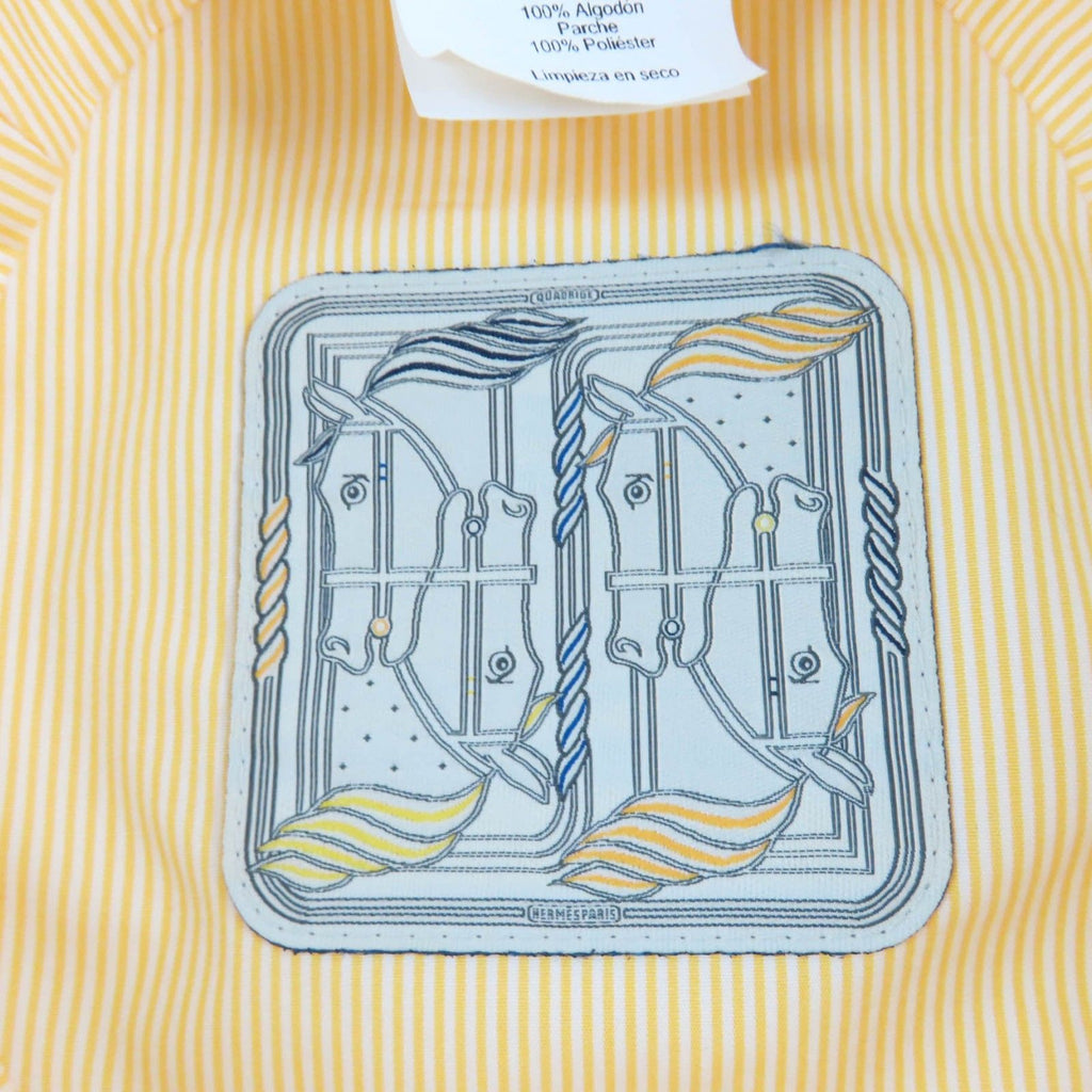 Hermes Calvi Cotton 100% Sellier Bucket Hat Yellow 57 — view 7
