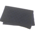 Louis Vuitton Cashmere 100% Monogram Fringe Shawl Scarf Black Navy