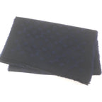 Louis Vuitton Cashmere 100% Monogram Fringe Shawl Scarf Black Navy