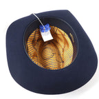 Hermes Rabbit Felt Lining Silk 100% Leather Hat Navy 56 — view 6