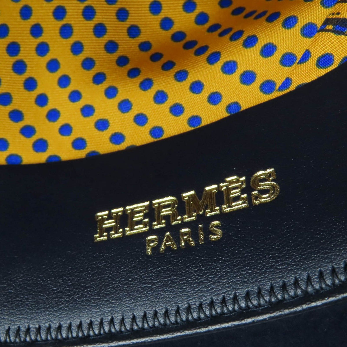 Hermes Rabbit Felt Lining Silk 100% Leather Hat Navy 56 — view 7