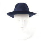 Hermes Rabbit Felt Lining Silk 100% Leather Hat Navy 56 — view 2