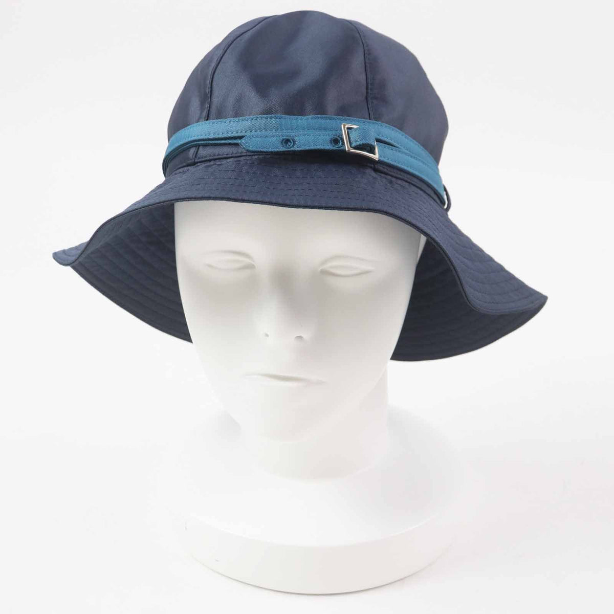 Hermes Silver Hat with Belt Navy Light Blue 56 — view 5
