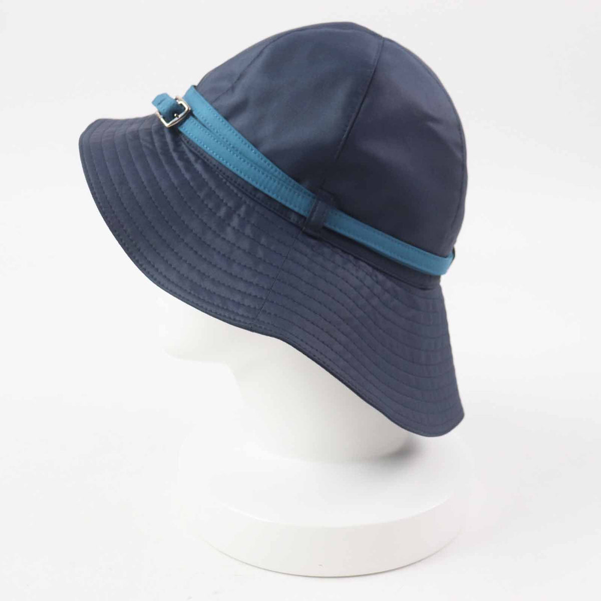 Hermes Silver Hat with Belt Navy Light Blue 56 — view 2