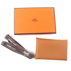 Hermes Calvi Gold Veau Epsom Card Case Coin Purse — view 2