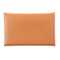 Hermes Calvi Gold Veau Epsom Card Case Coin Purse