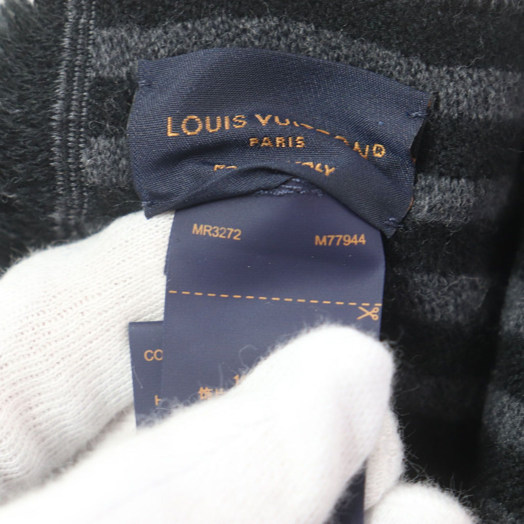 Louis Vuitton Echarpe LV Harmony Wool 100% Logo Patch Scarf Gray — view 7