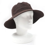 Hermes H Logo Embroidery Wide Brim Hat Dark Brown 56