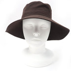 Hermes H Logo Embroidery Wide Brim Hat Dark Brown 56 — view 2