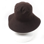 Hermes H Logo Embroidery Wide Brim Hat Dark Brown 56 — view 4