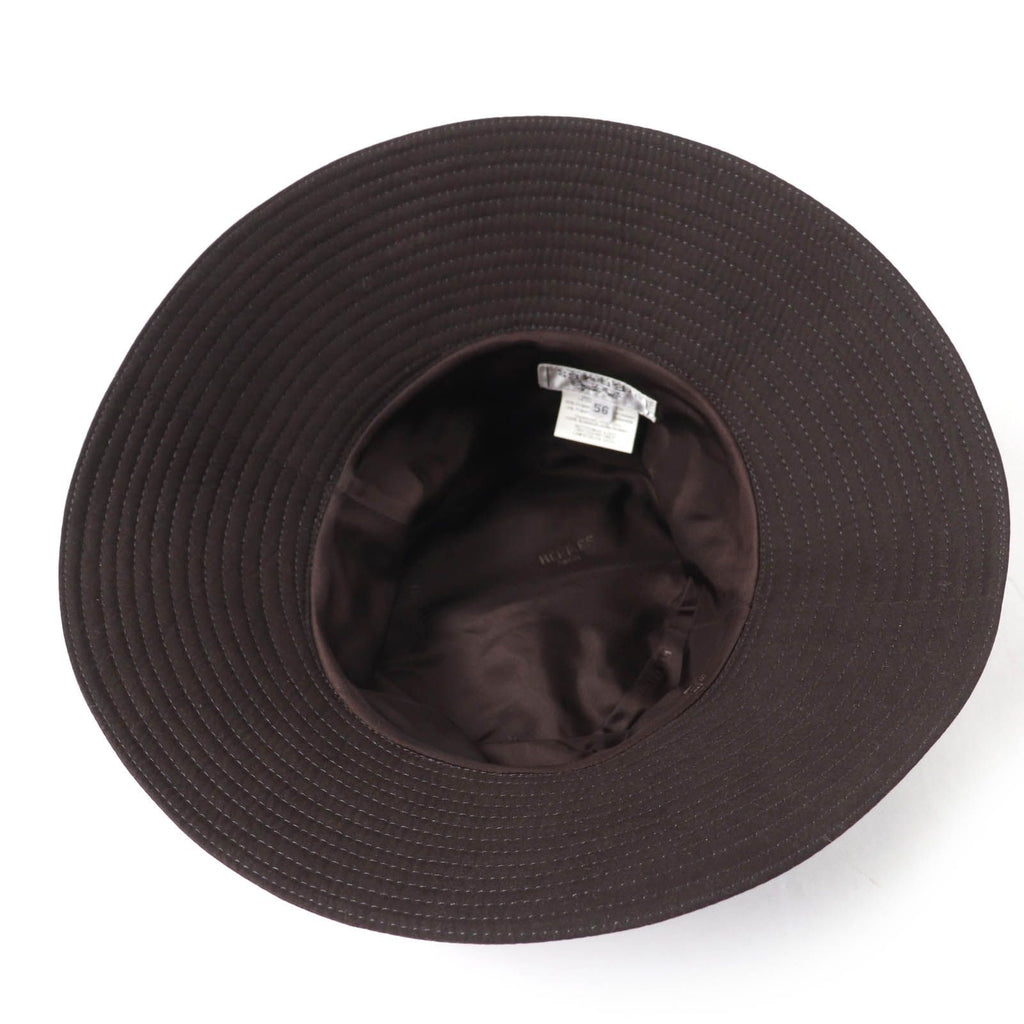Hermes H Logo Embroidery Wide Brim Hat Dark Brown 56 — view 6