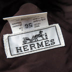 Hermes H Logo Embroidery Wide Brim Hat Dark Brown 56 — view 8