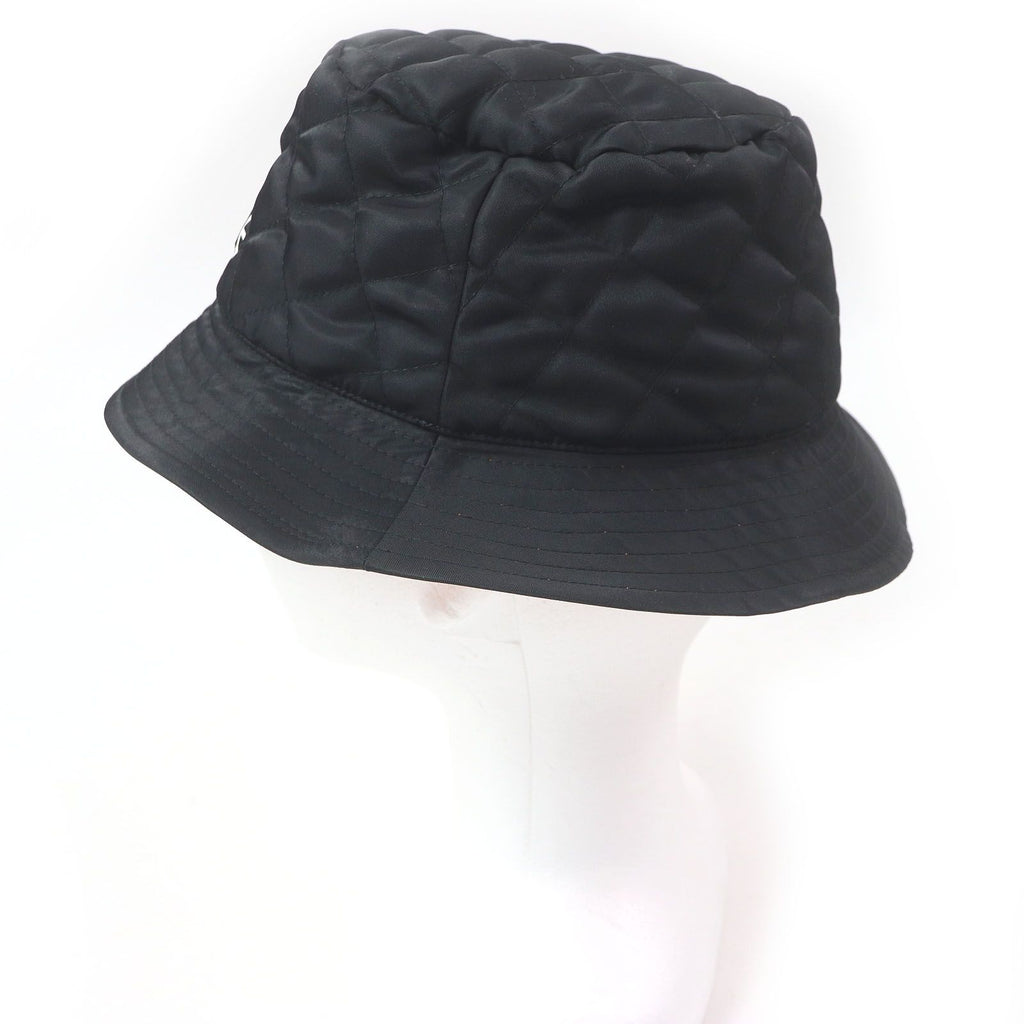 Celine Logo Print Quilted Bucket Hat Black — view 2