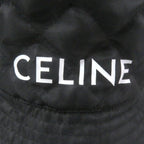 Celine Logo Print Quilted Bucket Hat Black — view 5