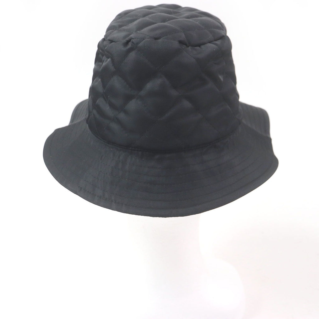 Celine Logo Print Quilted Bucket Hat Black — view 3