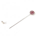 Hermes Silver Sellier Pin Brooch Hat Pin Brown — view 4