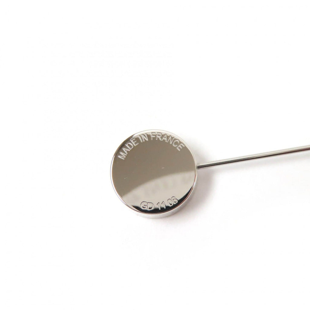 Hermes Silver Sellier Pin Brooch Hat Pin Brown — view 6