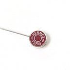 Hermes Silver Sellier Pin Brooch Hat Pin Brown — view 3