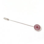 Hermes Silver Sellier Pin Brooch Hat Pin Brown