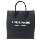 Saint Laurent Paris Rive Gauche S Canvas Leather Tote Bag Dark Gray Black