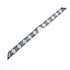 Hermes Twilly Lift Profile Silk 100% Marine Noir Gold Scarf — view 4