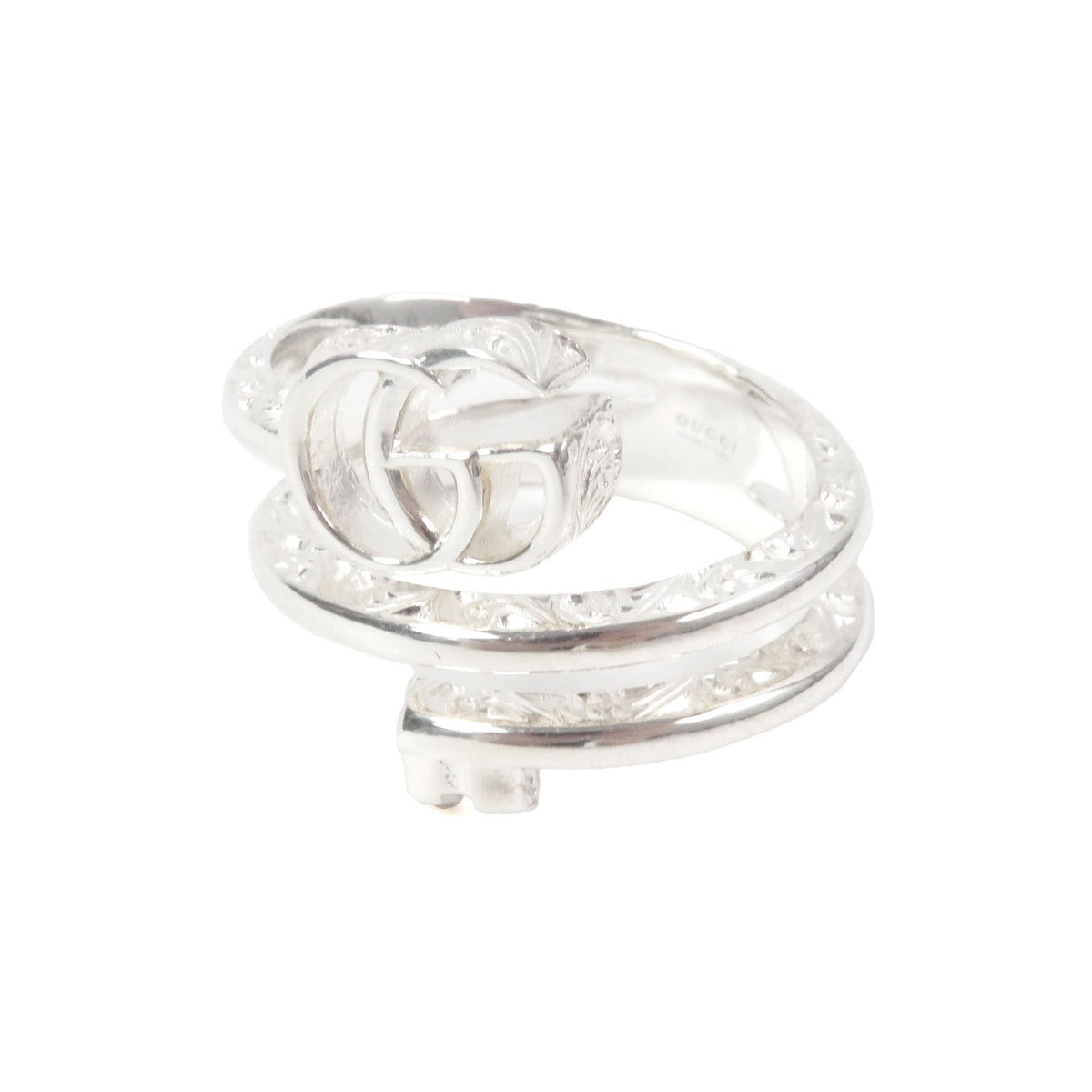 Gucci Double G Key Motif Ring Silver
