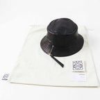 Loewe Anagram Leather Patch Lambskin Hat Black Silver 59 — view 2