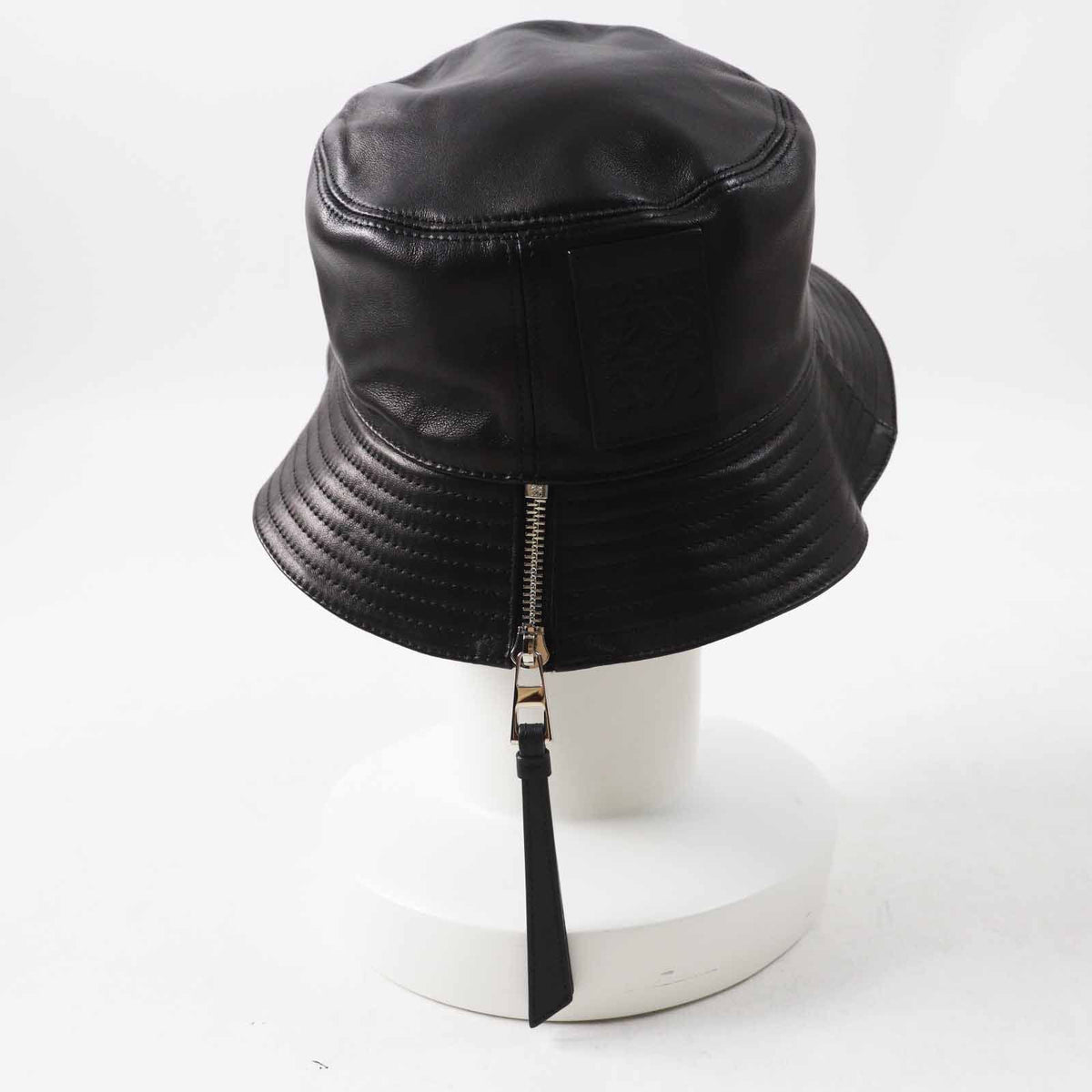 Loewe Anagram Leather Patch Lambskin Hat Black Silver 59 — view 5