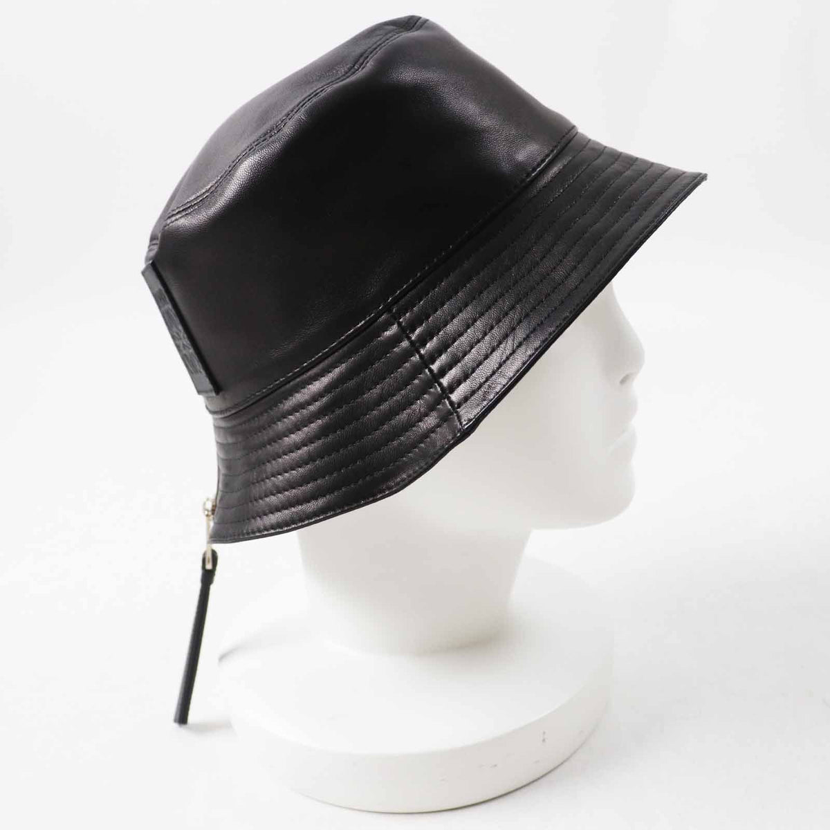 Loewe Anagram Leather Patch Lambskin Hat Black Silver 59 — view 6
