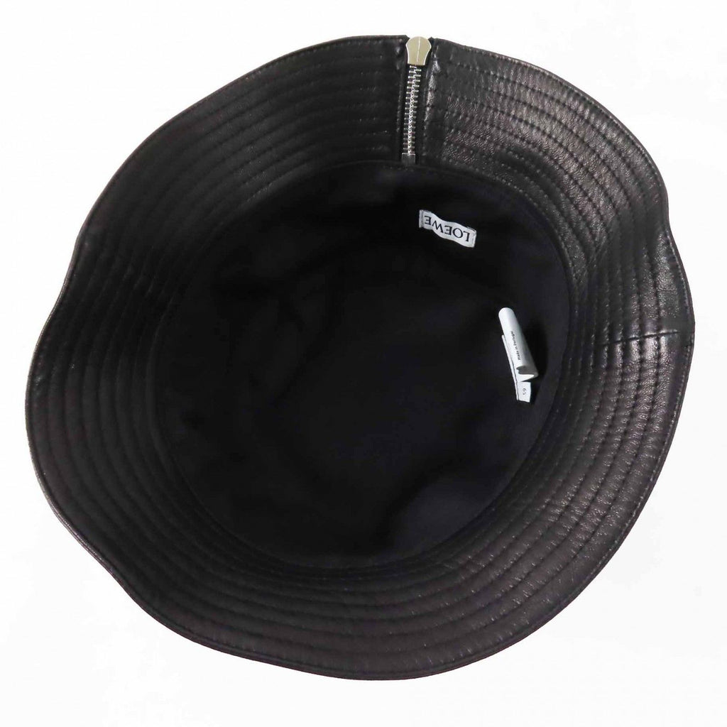 Loewe Anagram Leather Patch Lambskin Hat Black Silver 59 — view 7