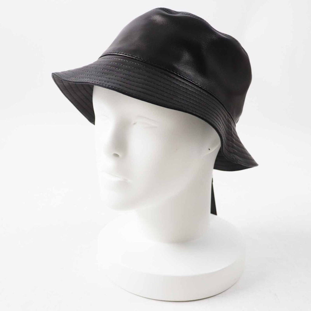Loewe Anagram Leather Patch Lambskin Hat Black Silver 59 — view 3