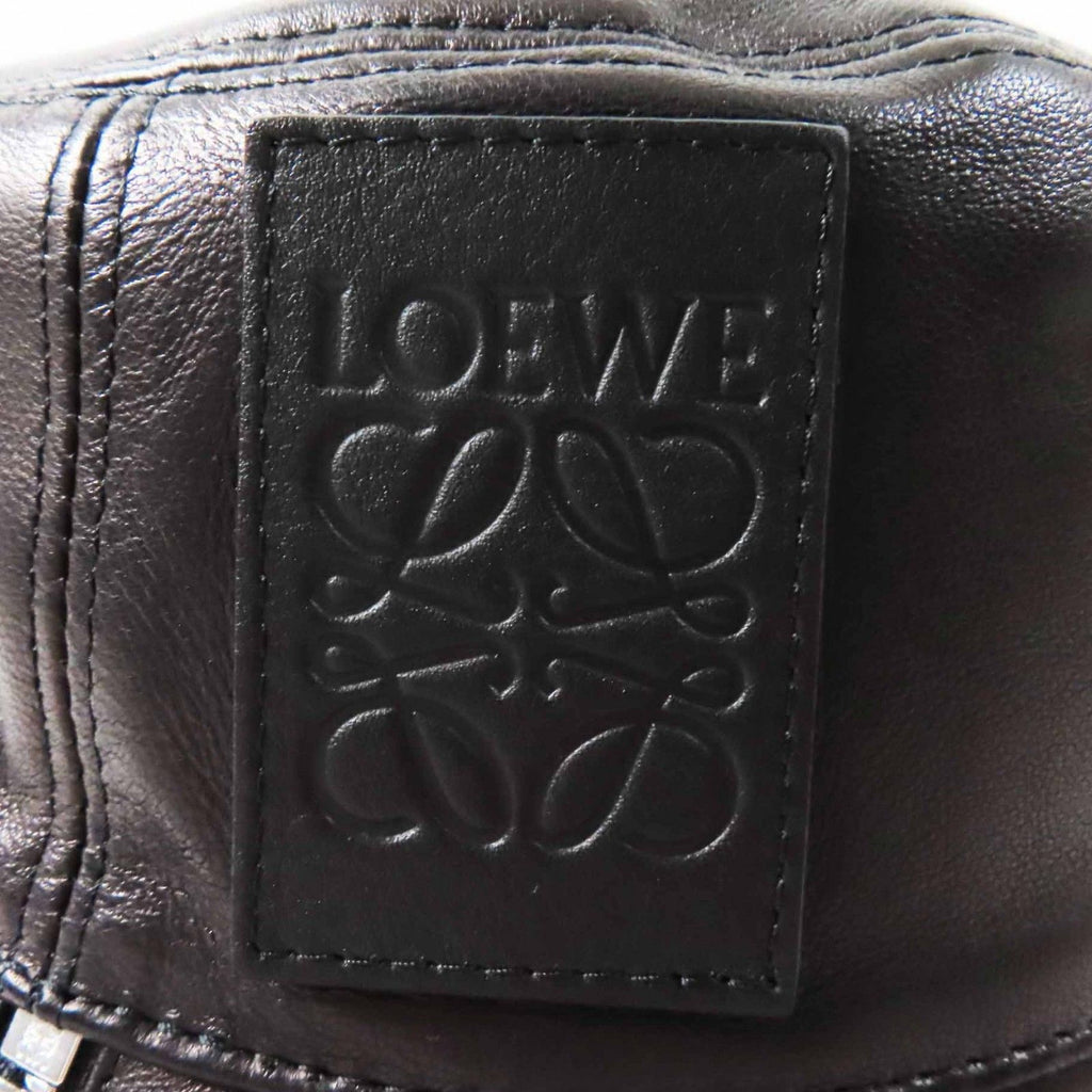 Loewe Anagram Leather Patch Lambskin Hat Black Silver 59 — view 8